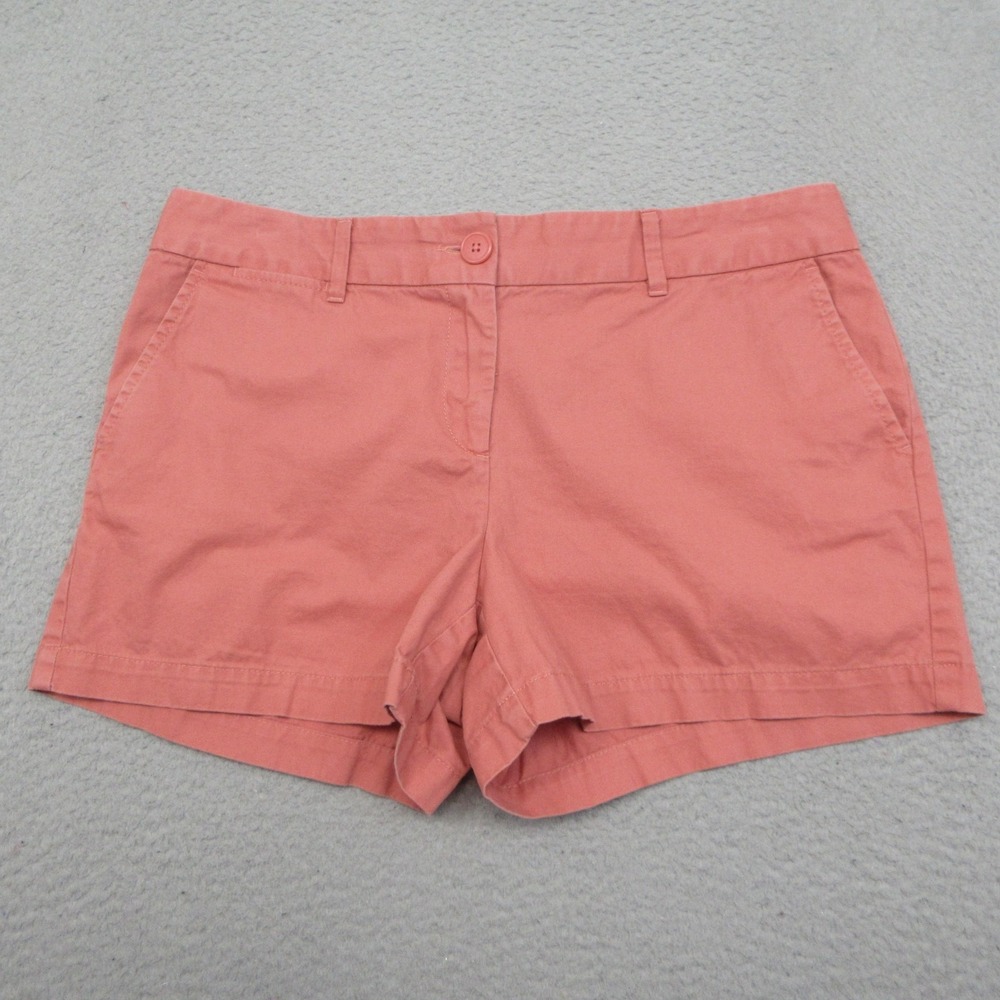Ann Taylor LOFT Chino Shorts Women 8 Pink 3" Inseam Cotton Casual Preppy Coastal